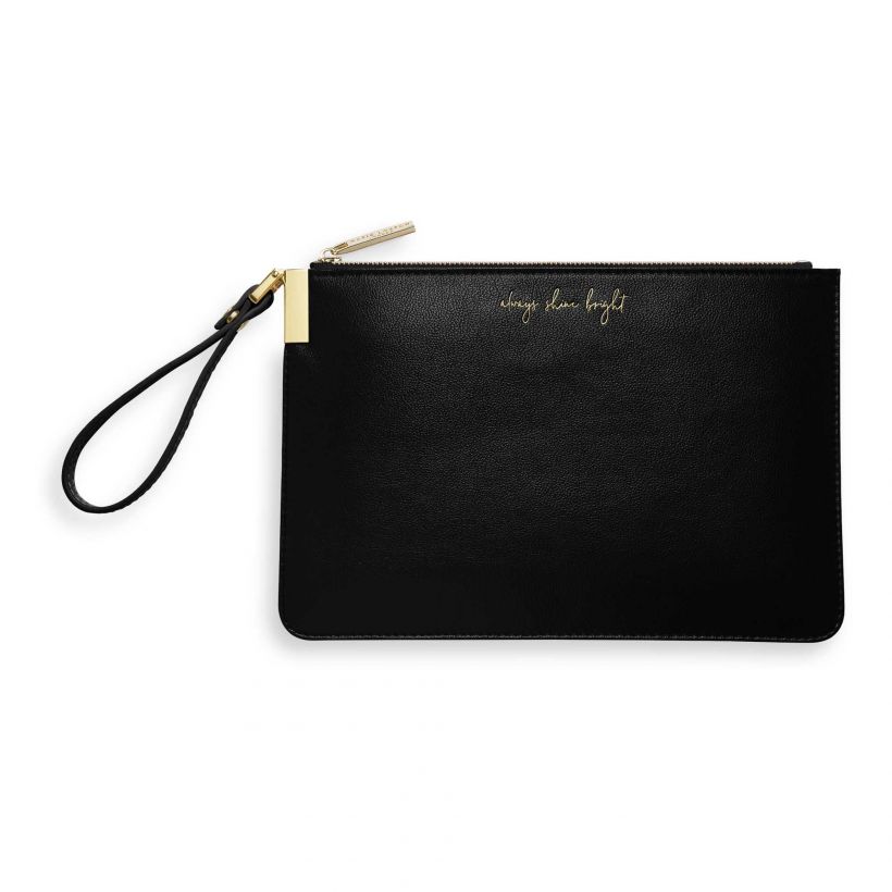 Katie Loxton Secret Message Pouch Black Shine Bright KLB616