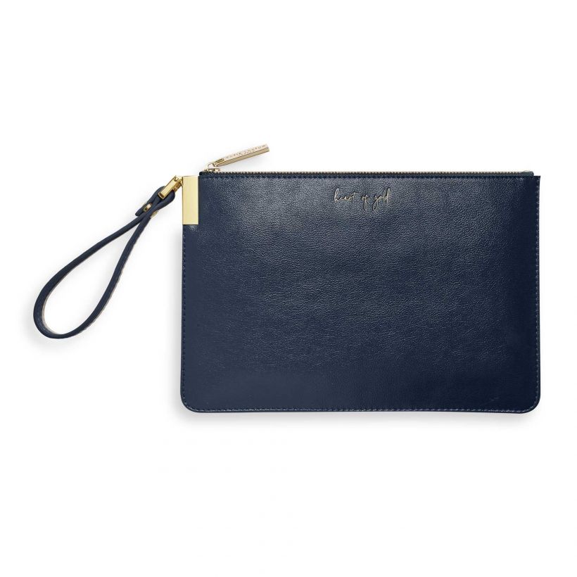 Katie Loxton Secret Message Pouch Navy Heart Of Gold KLB618