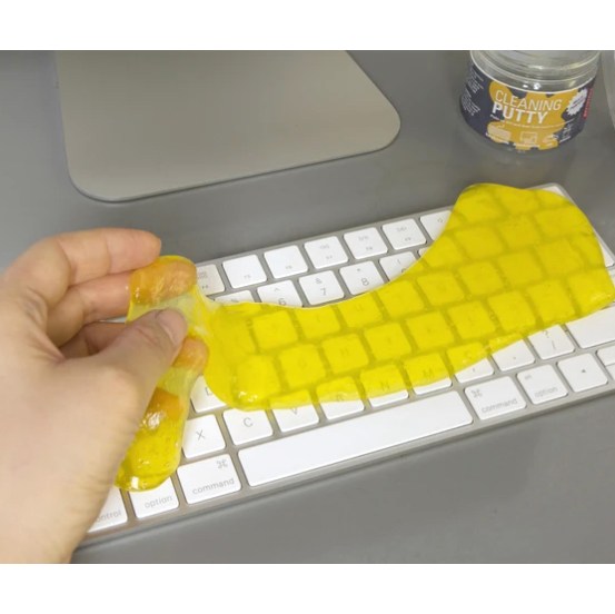 Kikkerland Keyboard Cleaning Putty in use