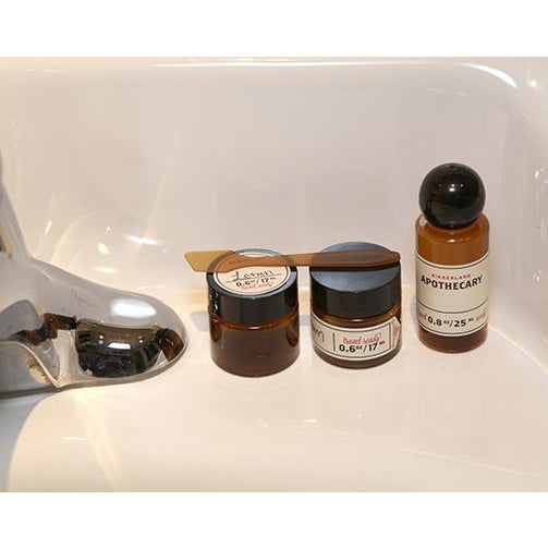 Kikkerland Mini Apothecary Travel Set SH36 in basin for filling