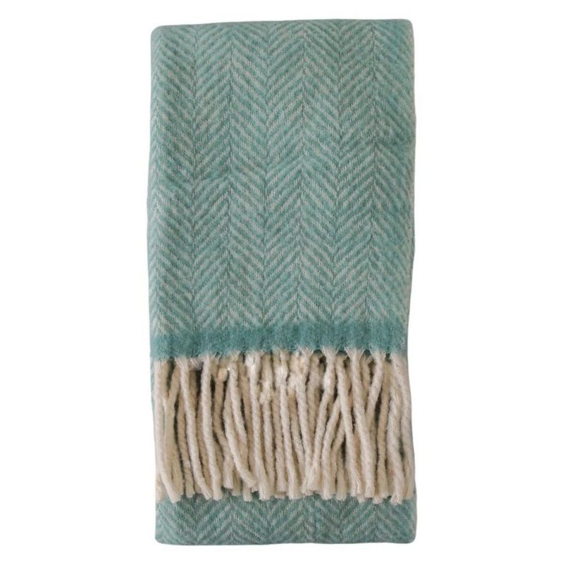 Kilburn Scott Pure Luxury Wool Throw Duck Egg folded