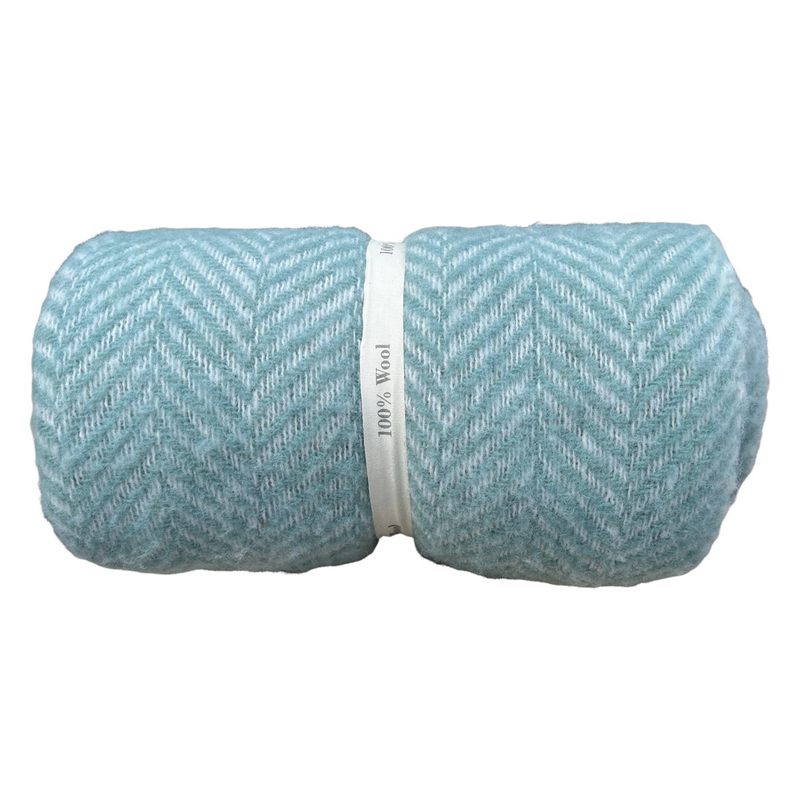 Kilburn Scott Pure Luxury Wool Throw Duck Egg main