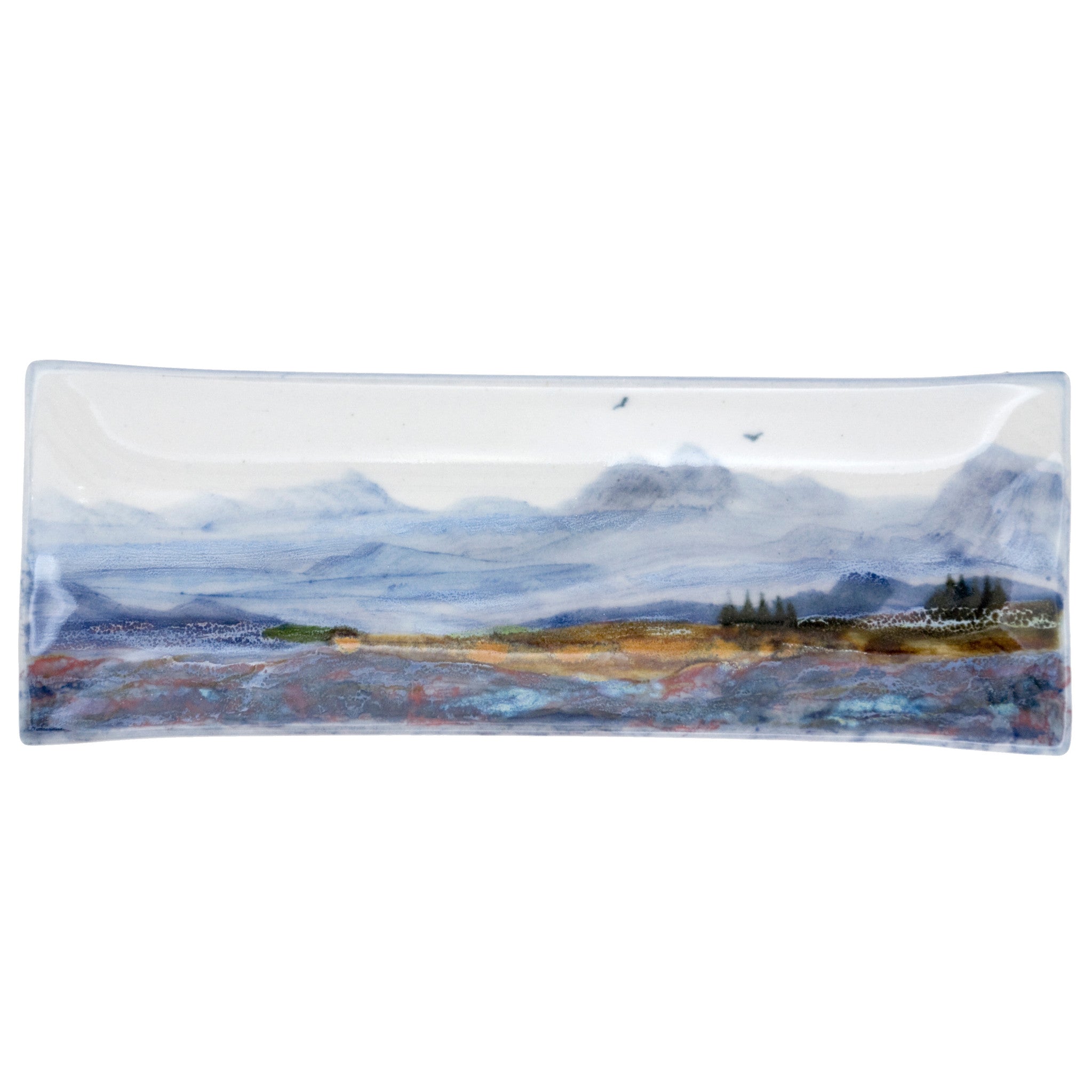 Highland Stoneware Landscape Plate Long Rectangle