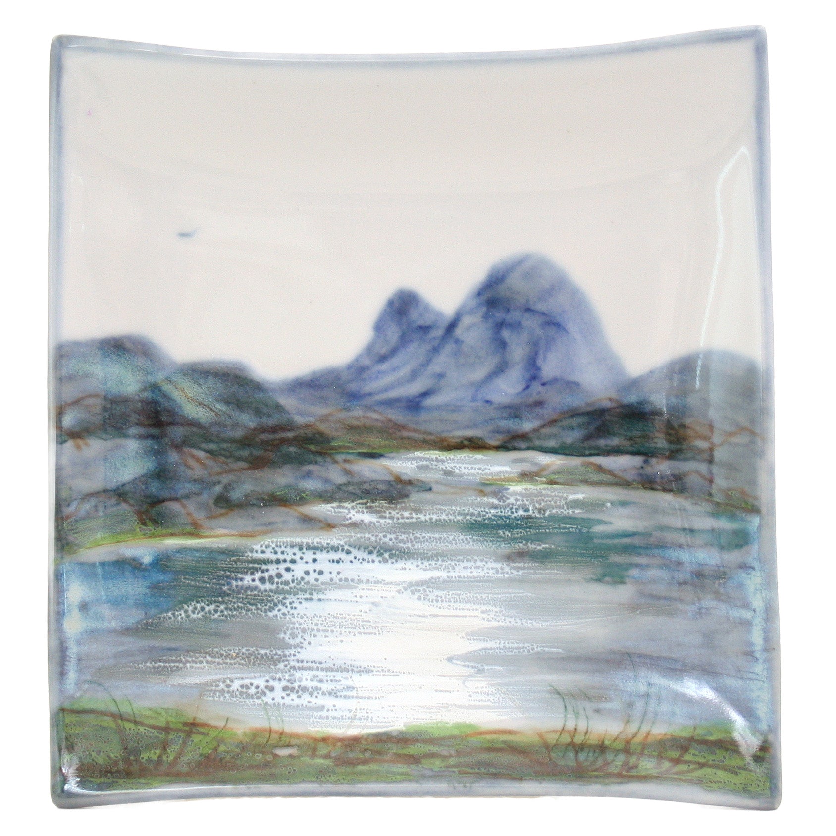 Highland Stoneware Landscape X-Large Square Plate