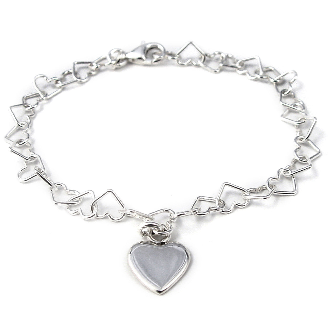 Linked Heart Bracelet with Heart
