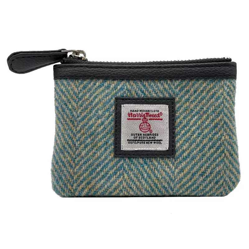 Maccessori Coin Purse Turquoise Herringbone Tweed CB3026-1904B2 front