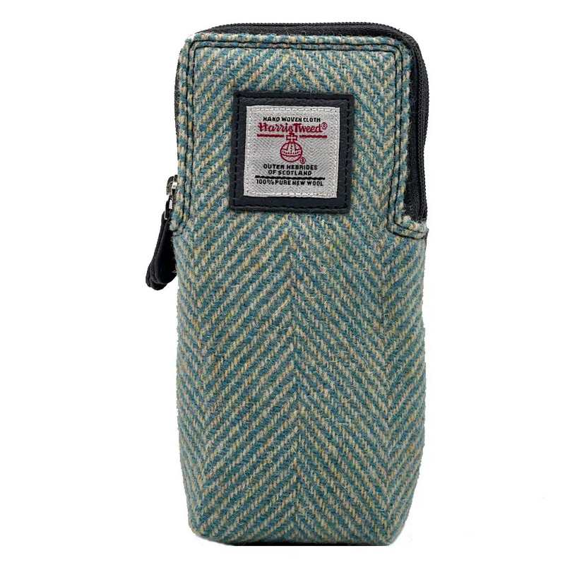 Maccessori Double Glasses Sleeve Turquoise Herringbone Harris Tweed CB2205-1904B2 front