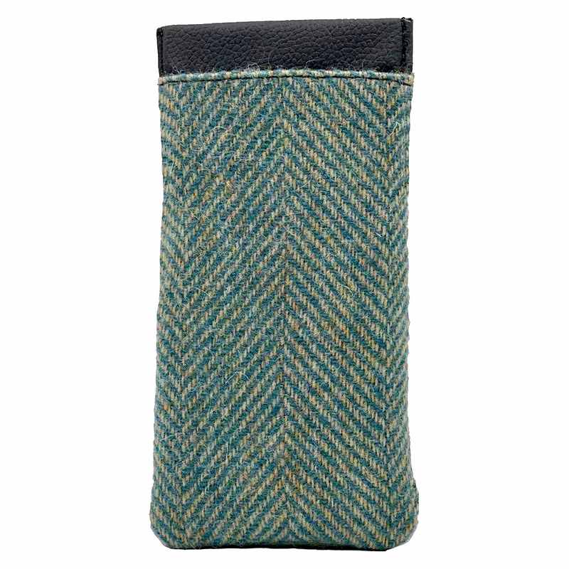 Maccessori Glasses Sleeve Turquoise Herringbone Harris Tweed CB2202-1904B2 back