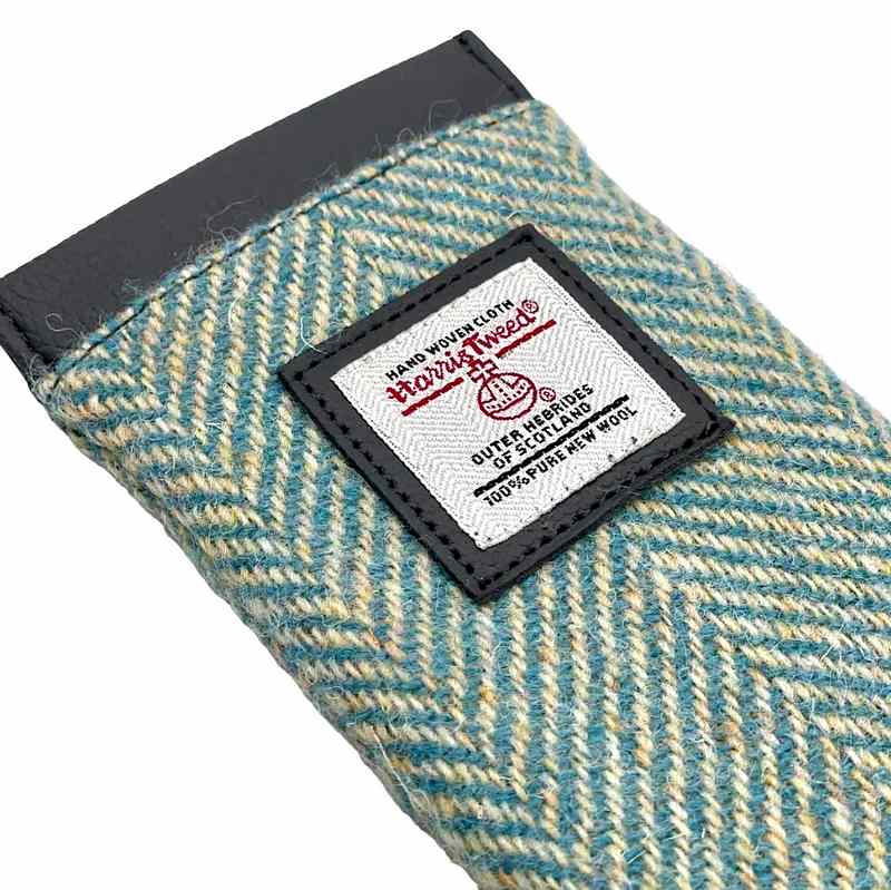 Maccessori Glasses Sleeve Turquoise Herringbone Harris Tweed CB2202-1904B2 detail