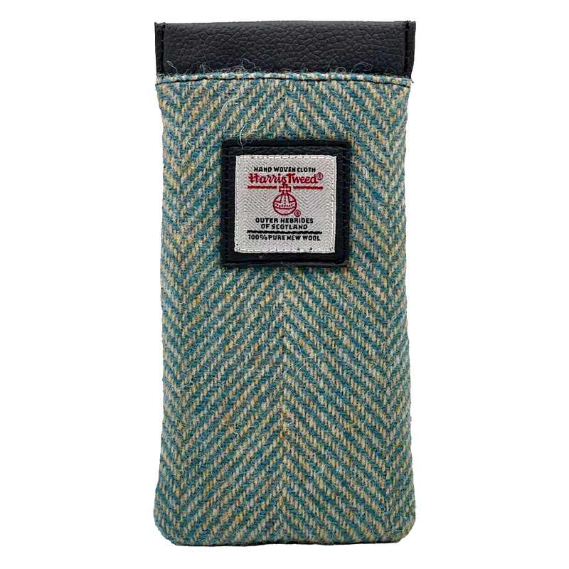 Maccessori Glasses Sleeve Turquoise Herringbone Harris Tweed CB2202-1904B2 front