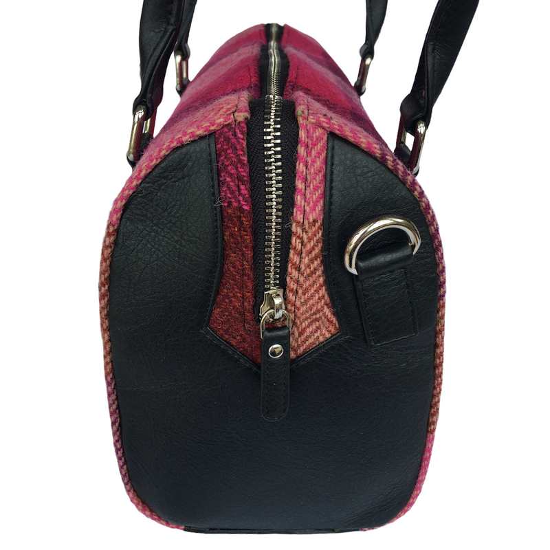 Maccessori Harris Tweed Bowling Bag Pink Squares side