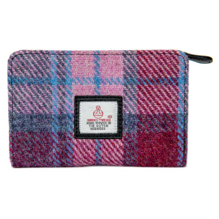 Maccessori Harris Tweed Medium Zip Purse Pastel Pink front