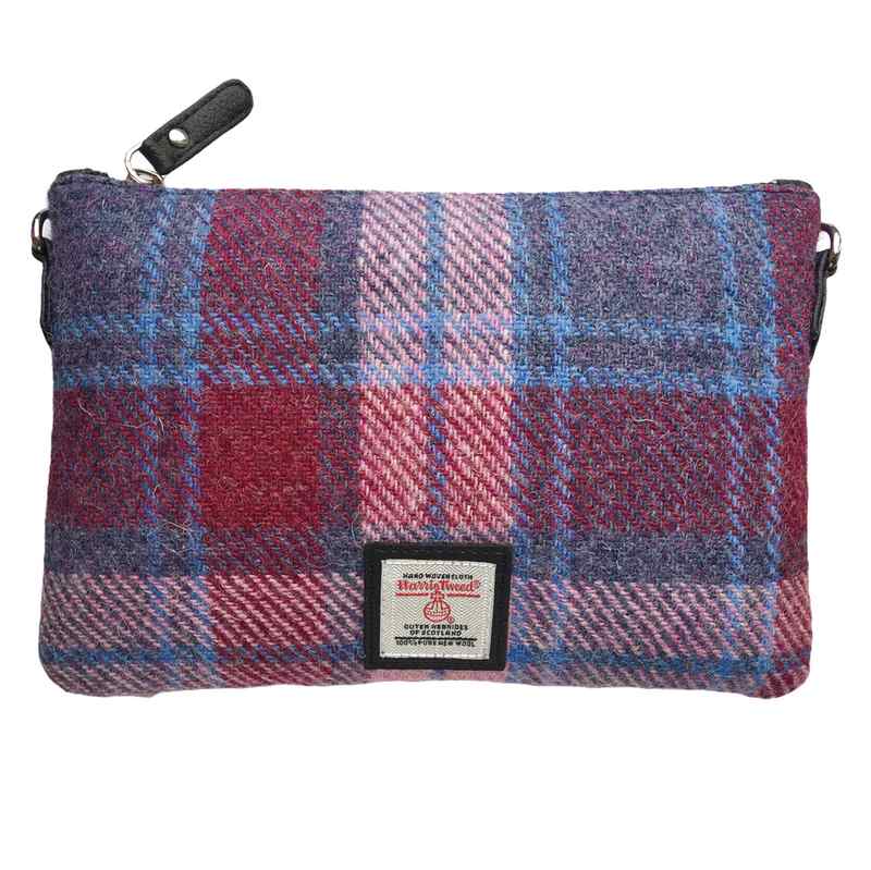 Maccessori Harris Tweed Zip Top Purse Bag Pastel Pink front