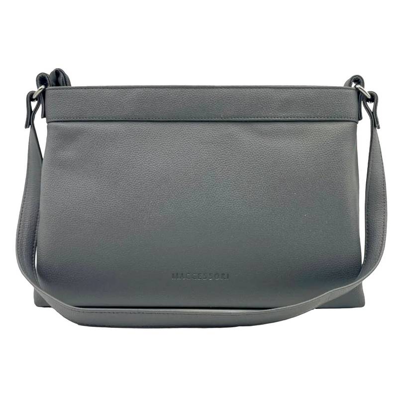 Maccessori Large Shoulder Bag Turquoise Herringbone Harris Tweed back
