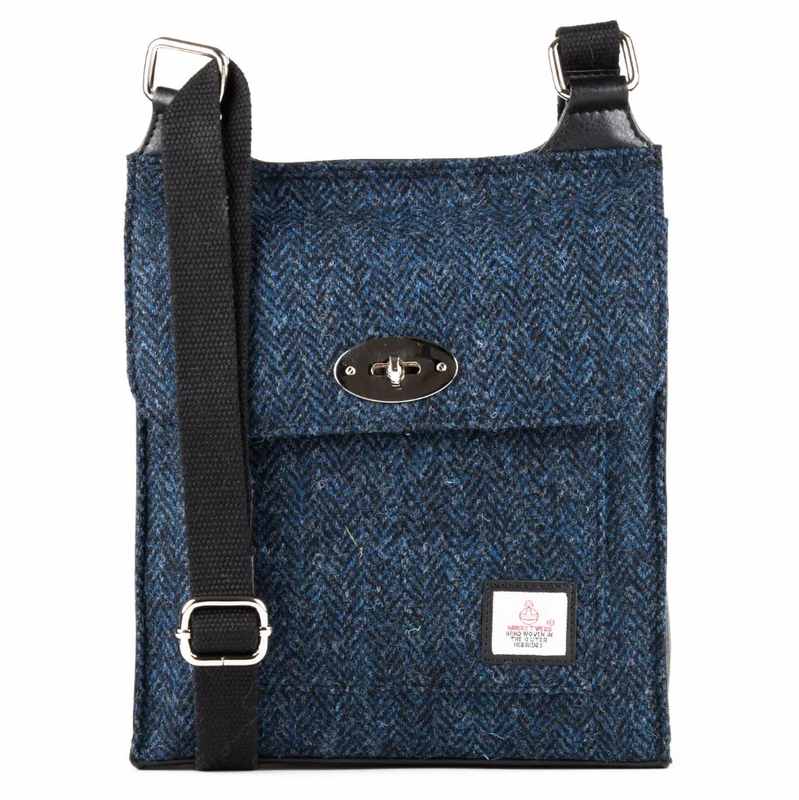 Maccessori Satchel Bag Blue Harris Tweed CB1902-SP516 front