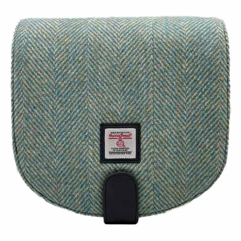 Maccessori Small Cross Body Bag Turquoise Harris Tweed CB3012-1904B2 front