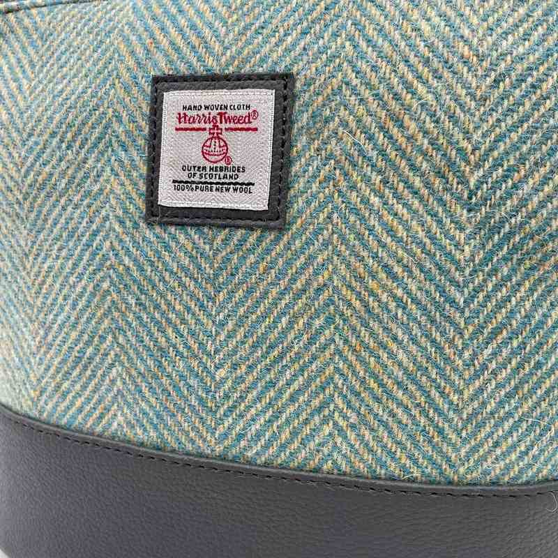 Maccessori Square Shoulder Bag Turquoise Herringbone Tweed CB5003-1904B2 detail