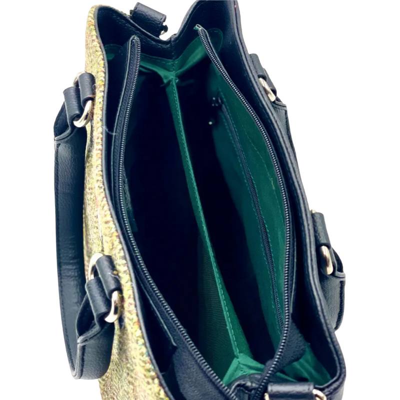 Maccessori Top Handle Bag Country Green Harris Tweed CB2301-C001T open