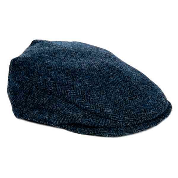 Maccessori Harris Tweed Flat Cap Blue