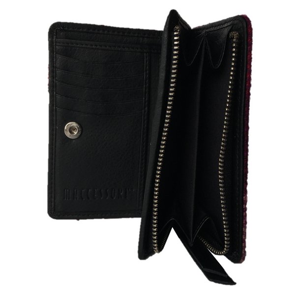 Maccessori Harris Tweed Zip Purse Country Green zip compartment