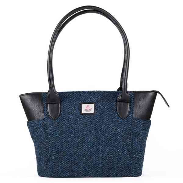 Maccessori Large Tote Harris Tweed Bag Blue front