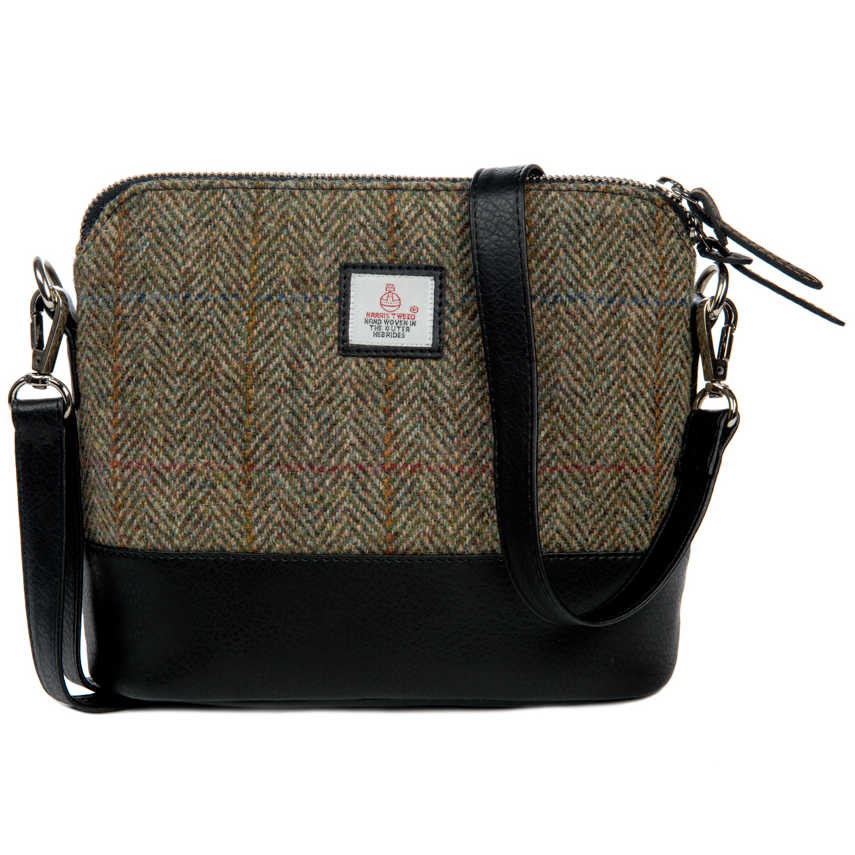 Harris Tweed Square Shoulder Bag Country Green