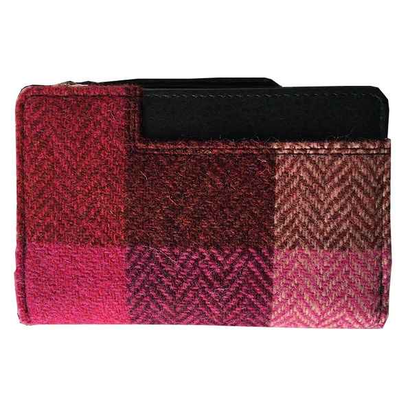 Maccessori Zip Purse Pink Squares Tweed back