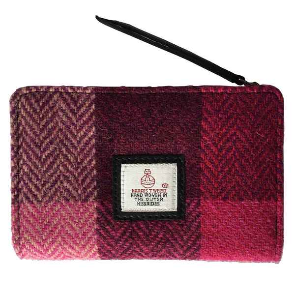 Maccessori Zip Purse Pink Squares Tweed front