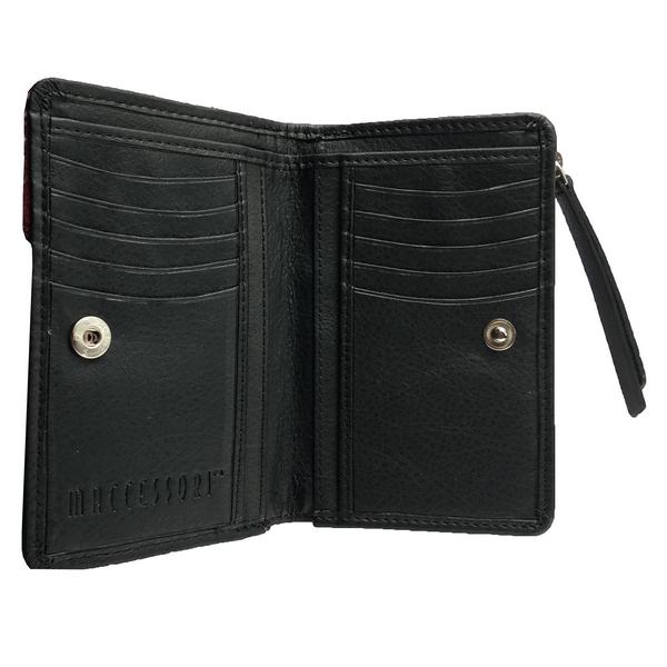 Maccessori Zip Purse Pink Squares Tweed open