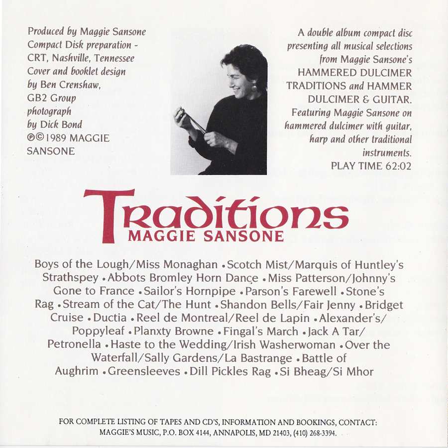 Maggie Sansone - Traditions MMCD104 back