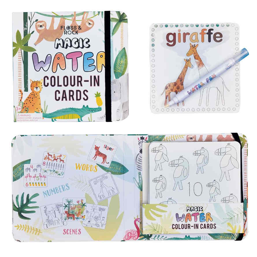 Magic Water Colour-In Cards - Jungle