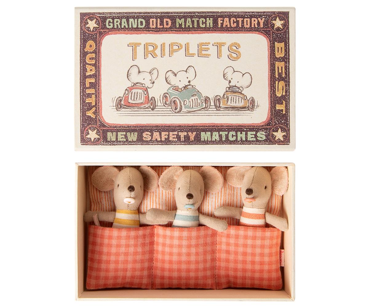 Maileg Baby Mice Triplets in Matchbox main