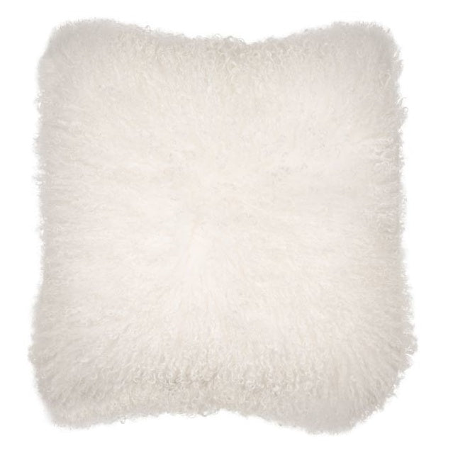 Malini Mongolian Sheepskin Cushion White