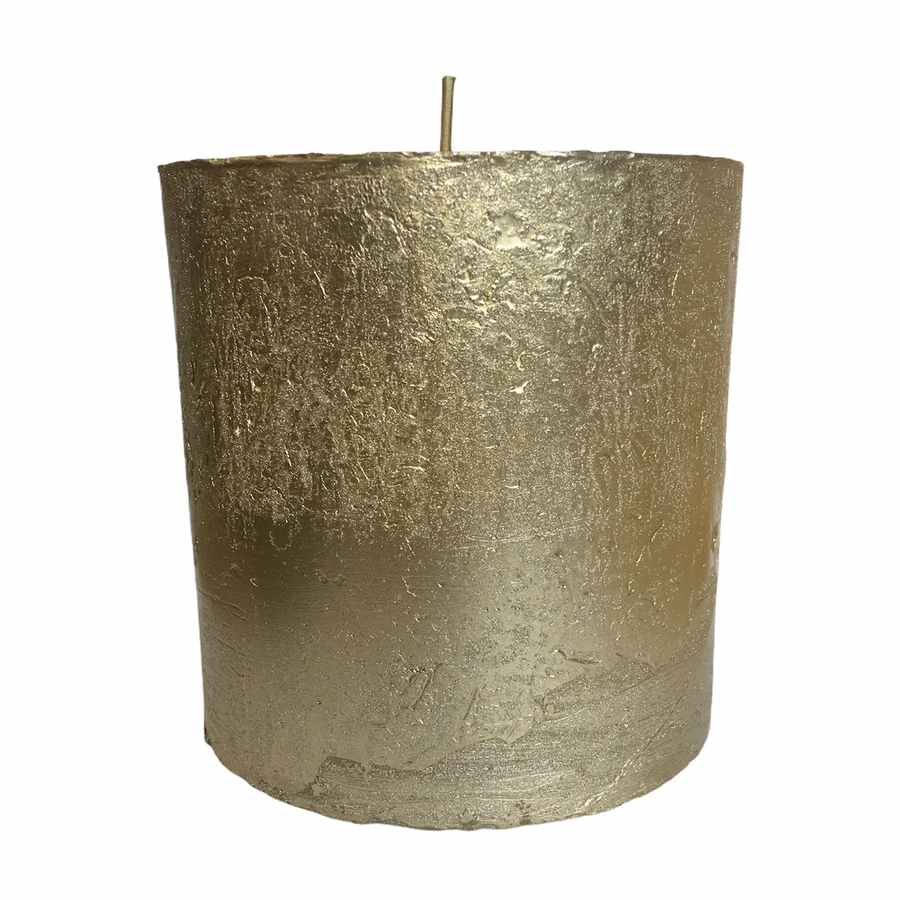 Metallic Gold Sand Rustica Pillar Candle front