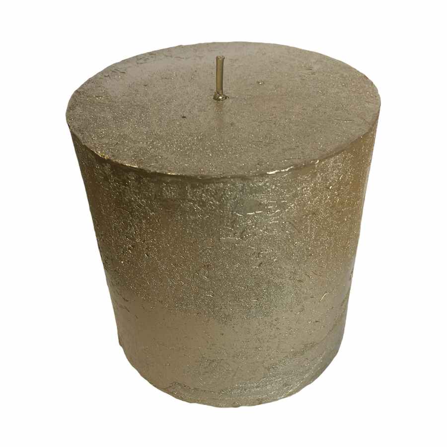 Metallic Gold Sand Rustica Pillar Candle tipped