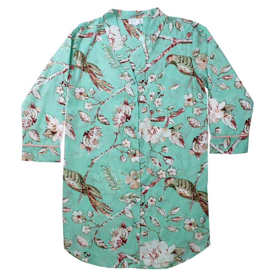 Mint Blossom Print Ladies Nightshirt NS32 front