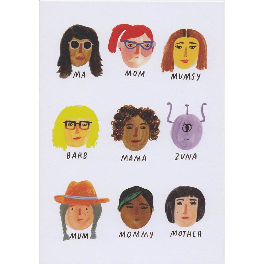 Mother Faces Greetings Card