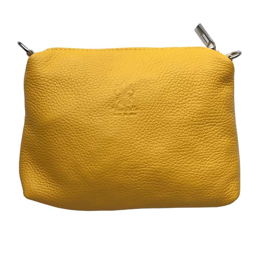 Multi-use Leather Tote with Pouch in Gorse pouch