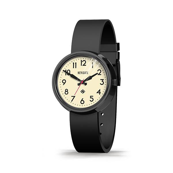 Newgate Watch Electric in Black with Black Strap WWMELCK011SK angled