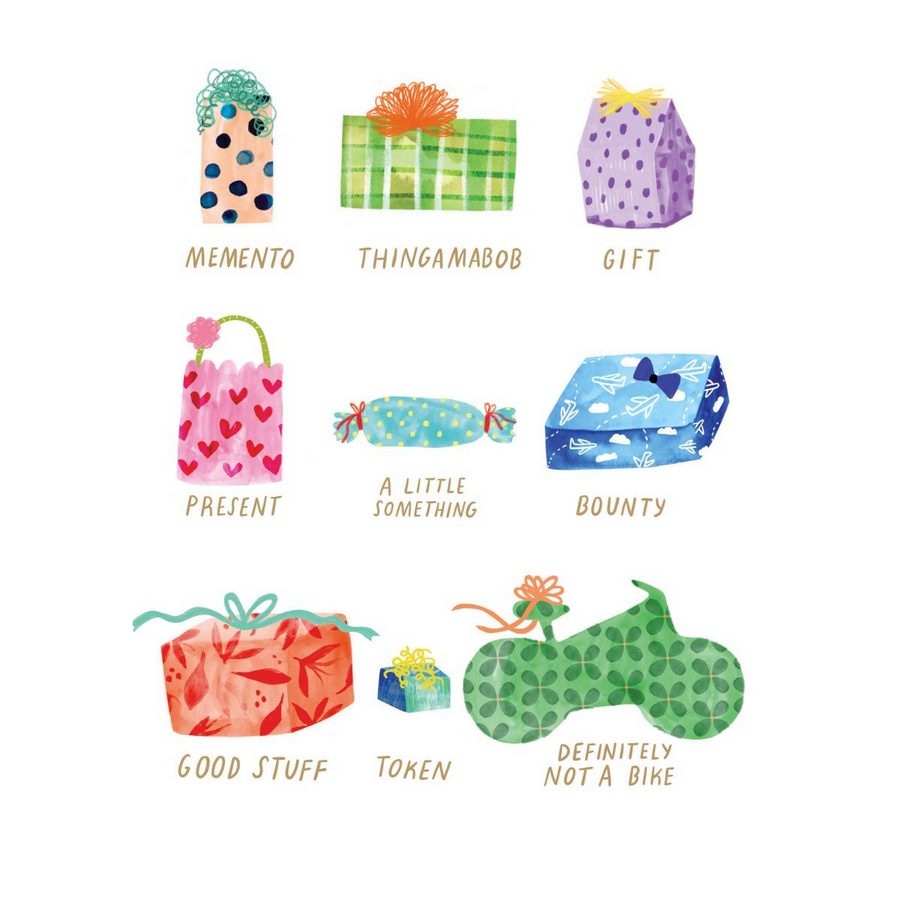 Nine Presents Greetings Card GC2042 front