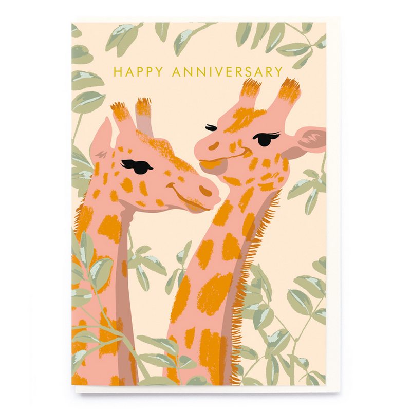 Noi Publishing Greetings Card Happy Anniversary Giraffes CB020 front