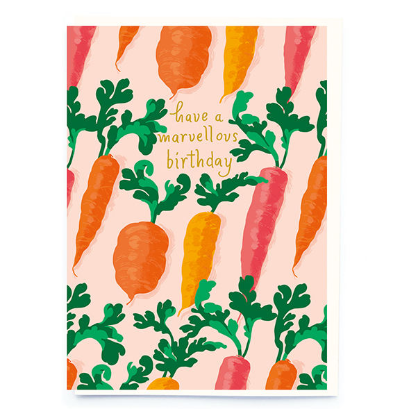 Noi Publishing Greetings Card Have a Marvellous Birthday Carrots CH003 front