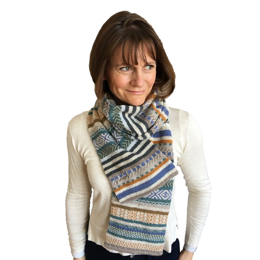 Old School Beauly Knitwear - Cromarty Scarf on Model