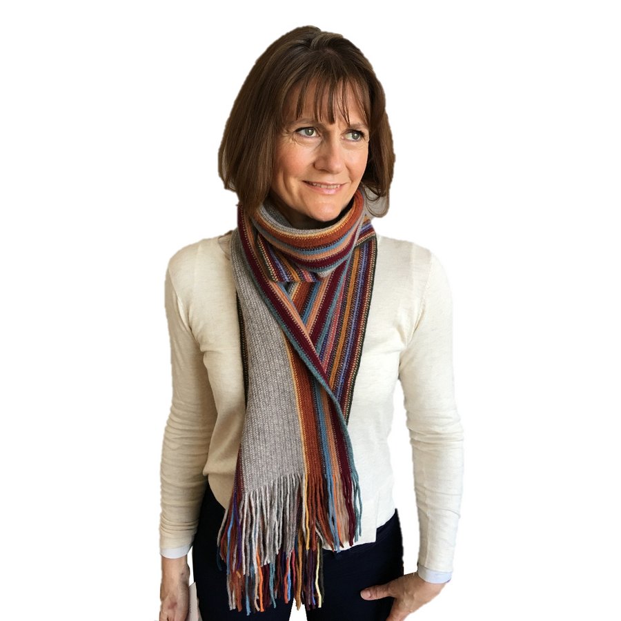 Old School Beauly Knitwear - Glen Affric Scarf on model