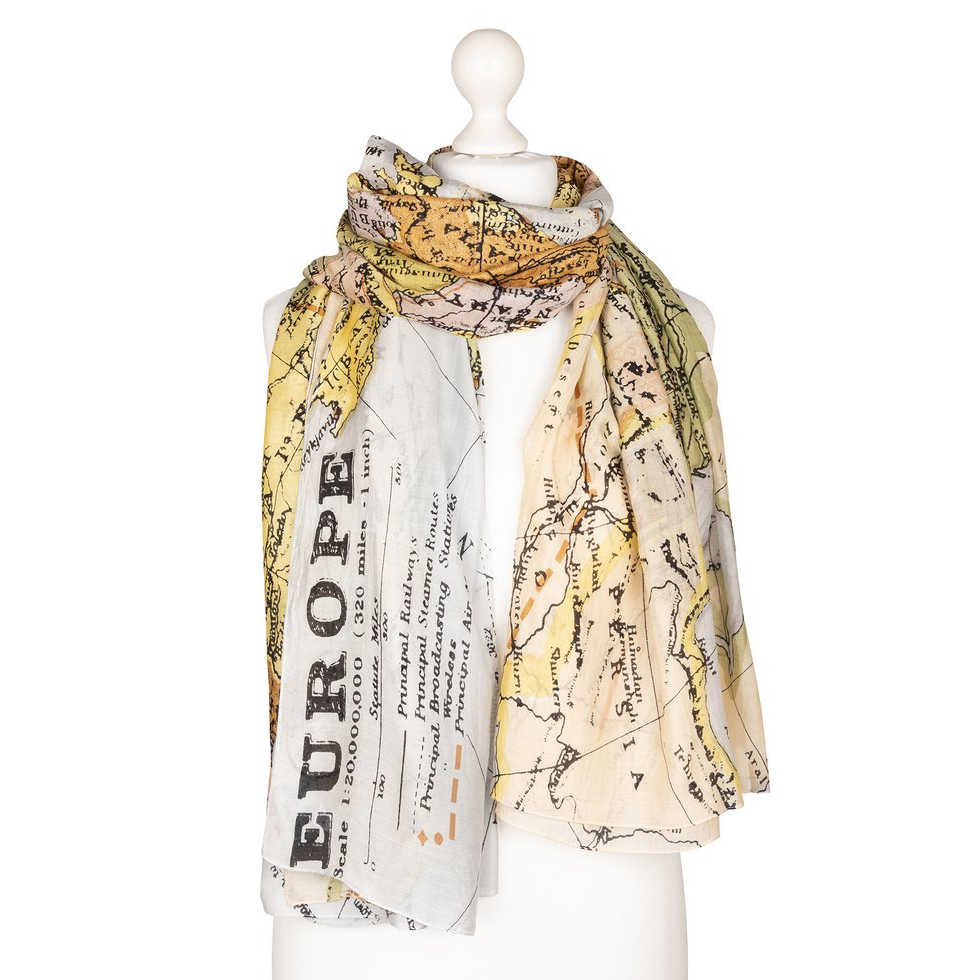One Hundred Star Europe Scarf on mannequin