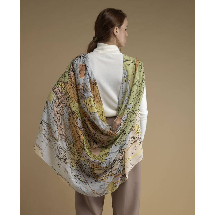 One Hundred Star Europe Scarf on model from back