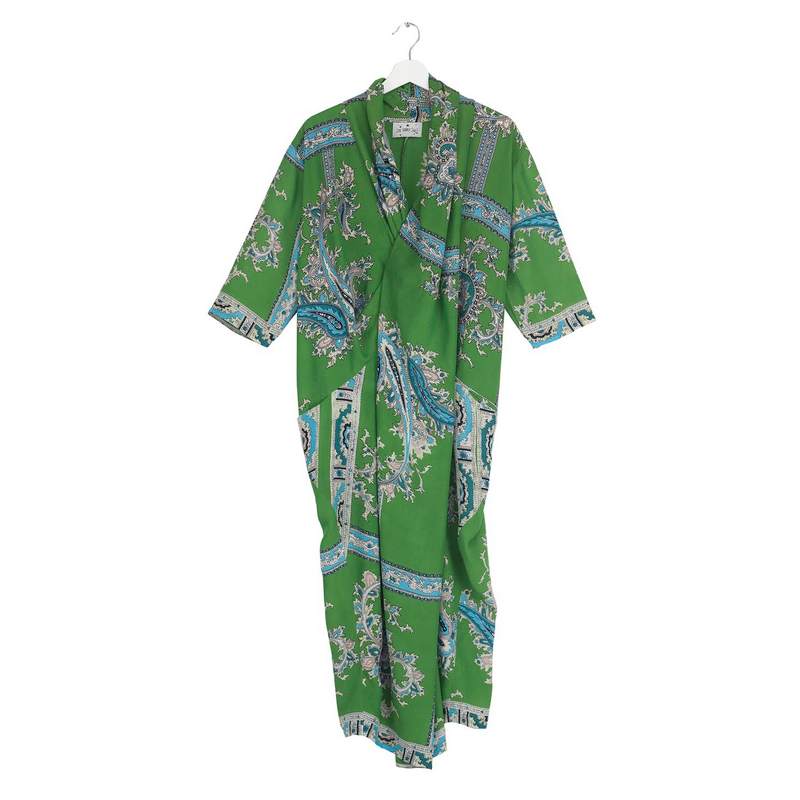 One Hundred Stars Crepe Dress Handkerchief Green DRBHKCGRN on hanger front