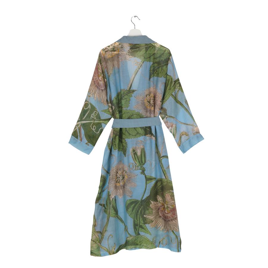 One Hundred Stars Dressing Gown Passion Flower Sky Blue back