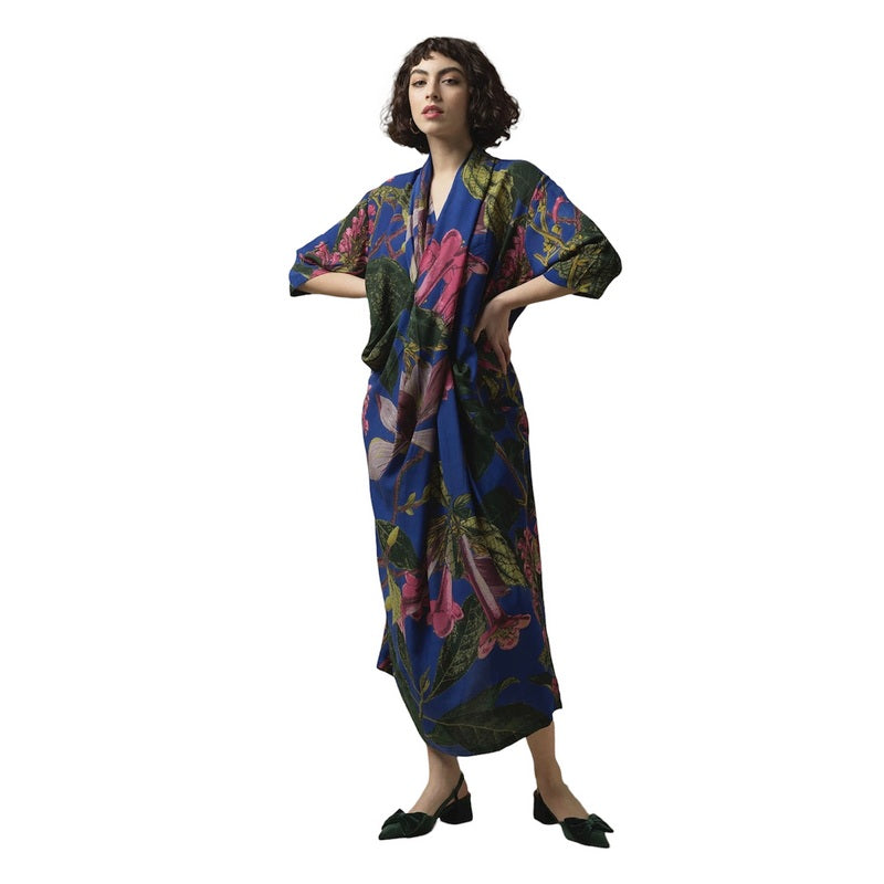 One Hundred Stars Kew Magnolia Purple Crepe Dress DRBMAGPUR on model front