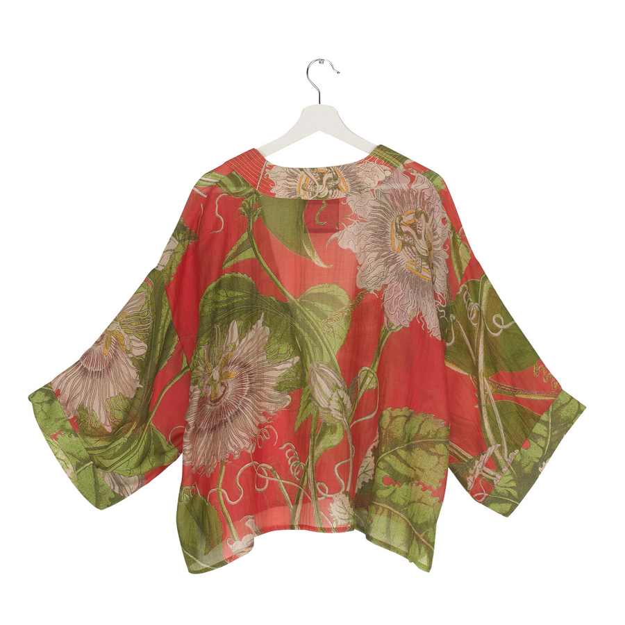 One Hundred Stars Kimono Passion Flower Scarlet Red back